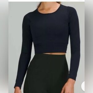 Lululemon blue Long Sleeve Crop Top